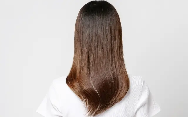 ロングヘアの後ろ姿の女性