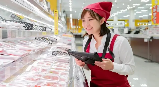 スーパーで働いている人たち